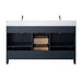 60" Double Sink Freestanding Bath Vanity Cabinet with White Engineered Marble Top - HomeBeyond