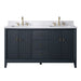 60" Double Sink Freestanding Bath Vanity Cabinet with White Engineered Marble Top - HomeBeyond