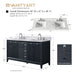 60" Double Sink Freestanding Bath Vanity Cabinet with White Engineered Marble Top - HomeBeyond