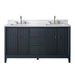 60" Double Sink Freestanding Bath Vanity Cabinet with White Engineered Marble Top - HomeBeyond