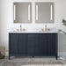 60" Double Sink Freestanding Bath Vanity Cabinet with White Engineered Marble Top - HomeBeyond