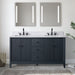 60" Double Sink Freestanding Bath Vanity Cabinet with White Engineered Marble Top - HomeBeyond