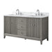 60" Double Sink Freestanding Bath Vanity Cabinet with White Engineered Marble Top - HomeBeyond