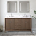 60" Double Sink Freestanding Bath Vanity Cabinet with White Engineered Marble Top - HomeBeyond