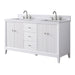 60" Double Sink Freestanding Bath Vanity Cabinet with White Engineered Marble Top - HomeBeyond