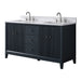 60" Double Sink Freestanding Bath Vanity Cabinet with White Engineered Marble Top - HomeBeyond