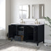 60" Double Sink Freestanding Bath Vanity Cabinet with White Engineered Marble Top - HomeBeyond