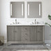 60" Double Sink Freestanding Bath Vanity Cabinet with White Engineered Marble Top - HomeBeyond