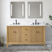 60" Double Sink Freestanding Bath Vanity Cabinet with White Engineered Marble Top - HomeBeyond