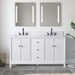 60" Double Sink Freestanding Bath Vanity Cabinet with White Engineered Marble Top - HomeBeyond