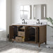 60" Double Sink Freestanding Bath Vanity Cabinet with White Engineered Marble Top - HomeBeyond