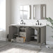 60" Double Sink Freestanding Bath Vanity Cabinet with White Engineered Marble Top - HomeBeyond