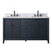 60" Double Sink Freestanding Bath Vanity Cabinet with White Engineered Marble Top - HomeBeyond
