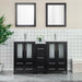 60" Double Sink Modern Bathroom Vanity Set with Ceramic Top & Two Free Mirrors – Large Storage Cabinet with 7 Drawers VA3024-60 - HomeBeyond