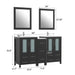 60" Double Sink Modern Bathroom Vanity Set with Ceramic Top & Two Free Mirrors – Large Storage Cabinet with 7 Drawers VA3024-60 - HomeBeyond