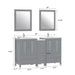 60" Double Sink Modern Bathroom Vanity Set with Ceramic Top & Two Free Mirrors – Large Storage Cabinet with 7 Drawers VA3024-60 - HomeBeyond
