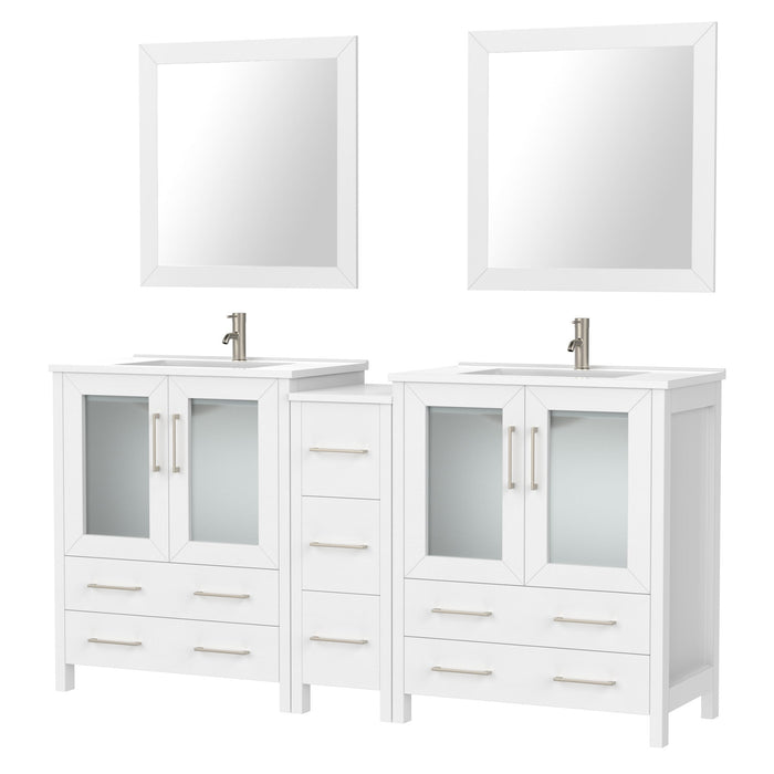 60" Double Sink Modern Bathroom Vanity Set with Ceramic Top & Two Free Mirrors – Large Storage Cabinet with 7 Drawers VA3024-60 - HomeBeyond