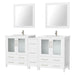 60" Double Sink Modern Bathroom Vanity Set with Ceramic Top & Two Free Mirrors – Large Storage Cabinet with 7 Drawers VA3024-60 - HomeBeyond