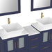 60" Double Sink Modern Bathroom Vanity Set with White Engineered Marble Top & Free Mirrors – Large Storage Cabinet with 7 Drawers VA3124-60 - HomeBeyond