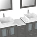 60" Double Sink Modern Bathroom Vanity Set with White Engineered Marble Top & Free Mirrors – Large Storage Cabinet with 7 Drawers VA3124-60 - HomeBeyond