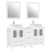 60" Double Sink Modern Bathroom Vanity Set with White Engineered Marble Top & Free Mirrors – Large Storage Cabinet with 7 Drawers VA3124-60 - HomeBeyond