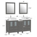 60" Double Sink Modern Bathroom Vanity Set with White Engineered Marble Top & Free Mirrors – Large Storage Cabinet with 7 Drawers VA3124-60 - HomeBeyond
