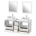 60" Double Sink Modern Bathroom Vanity Set with White Engineered Marble Top & Free Mirrors – Large Storage Cabinet with 7 Drawers VA3124-60 - HomeBeyond