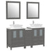 60" Double Sink Modern Bathroom Vanity Set with White Engineered Marble Top & Free Mirrors – Large Storage Cabinet with 7 Drawers VA3124-60 - HomeBeyond