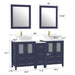 60" Double Sink Modern Bathroom Vanity Set with White Engineered Marble Top & Free Mirrors – Large Storage Cabinet with 7 Drawers VA3124-60 - HomeBeyond