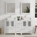 60" Double Sink Modern Bathroom Vanity Set with White Engineered Marble Top & Free Mirrors – Large Storage Cabinet with 7 Drawers VA3124-60 - HomeBeyond
