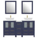 60" Double Sink Modern Bathroom Vanity Set with White Engineered Marble Top & Free Mirrors – Large Storage Cabinet with 7 Drawers VA3124-60 - HomeBeyond