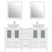 60" Double Sink Modern Bathroom Vanity Set with White Engineered Marble Top & Free Mirrors – Large Storage Cabinet with 7 Drawers VA3124-60 - HomeBeyond