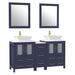 60" Double Sink Modern Bathroom Vanity Set with White Engineered Marble Top & Free Mirrors – Large Storage Cabinet with 7 Drawers VA3124-60 - HomeBeyond