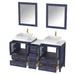 60" Double Sink Modern Bathroom Vanity Set with White Engineered Marble Top & Free Mirrors – Large Storage Cabinet with 7 Drawers VA3124-60 - HomeBeyond