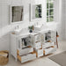 60" Double Sink Modern Bathroom Vanity Set with White Engineered Marble Top & Free Mirrors – Large Storage Cabinet with 7 Drawers VA3124-60 - HomeBeyond