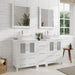 60" Double Sink Modern Bathroom Vanity Set with White Engineered Marble Top & Free Mirrors – Large Storage Cabinet with 7 Drawers VA3124-60 - HomeBeyond