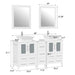 60" Double Sink Modern Bathroom Vanity Set with White Engineered Marble Top & Free Mirrors – Large Storage Cabinet with 7 Drawers VA3124-60 - HomeBeyond