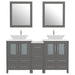 60" Double Sink Modern Bathroom Vanity Set with White Engineered Marble Top & Free Mirrors – Large Storage Cabinet with 7 Drawers VA3124-60 - HomeBeyond