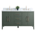 60" Double Sink Modern Freestanding Bathroom Vanity Set with Arabescato White Engineered Marble Top – Storage Cabinet with Soft-Closing Doors & Drawers VA9060D - HomeBeyond
