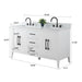 60" Double Sink Modern Freestanding Bathroom Vanity Set with Arabescato White Engineered Marble Top – Storage Cabinet with Soft-Closing Doors & Drawers VA9060D - HomeBeyond