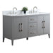 60" Double Sink Modern Freestanding Bathroom Vanity Set with Arabescato White Engineered Marble Top – Storage Cabinet with Soft-Closing Doors & Drawers VA9060D - HomeBeyond