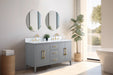 60" Double Sink Modern Freestanding Bathroom Vanity Set with Arabescato White Engineered Marble Top – Storage Cabinet with Soft-Closing Doors & Drawers VA9060D - HomeBeyond