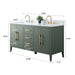 60" Double Sink Modern Freestanding Bathroom Vanity Set with Arabescato White Engineered Marble Top – Storage Cabinet with Soft-Closing Doors & Drawers VA9060D - HomeBeyond