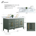 60" Double Sink Modern Freestanding Bathroom Vanity Set with Arabescato White Engineered Marble Top – Storage Cabinet with Soft-Closing Doors & Drawers VA9060D - HomeBeyond