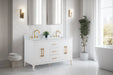 60" Double Sink Modern Freestanding Bathroom Vanity Set with Arabescato White Engineered Marble Top – Storage Cabinet with Soft-Closing Doors & Drawers VA9060D - HomeBeyond