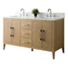 60" Double Sink Modern Freestanding Bathroom Vanity Set with Arabescato White Engineered Marble Top – Storage Cabinet with Soft-Closing Doors & Drawers VA9060D - HomeBeyond