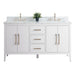 60" Double Sink Modern Freestanding Bathroom Vanity Set with Arabescato White Engineered Marble Top – Storage Cabinet with Soft-Closing Doors & Drawers VA9060D - HomeBeyond