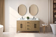 60" Double Sink Modern Freestanding Bathroom Vanity Set with Arabescato White Engineered Marble Top – Storage Cabinet with Soft-Closing Doors & Drawers VA9060D - HomeBeyond