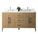 60" Double Sink Modern Freestanding Bathroom Vanity Set with Arabescato White Engineered Marble Top – Storage Cabinet with Soft-Closing Doors & Drawers VA9060D - HomeBeyond
