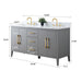 60" Double Sink Modern Freestanding Bathroom Vanity Set with Arabescato White Engineered Marble Top – Storage Cabinet with Soft-Closing Doors & Drawers VA9060D - HomeBeyond